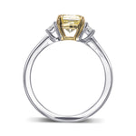 Fancy Yellow Radiant 3 Stone Diamond Ring
