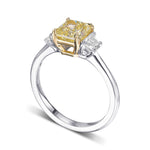 Fancy Yellow Radiant 3 Stone Diamond Ring
