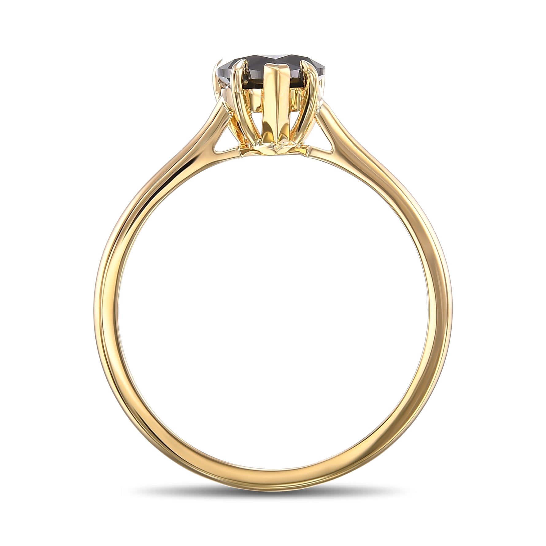 Fancy Black Pear Solitaire Diamond Ring