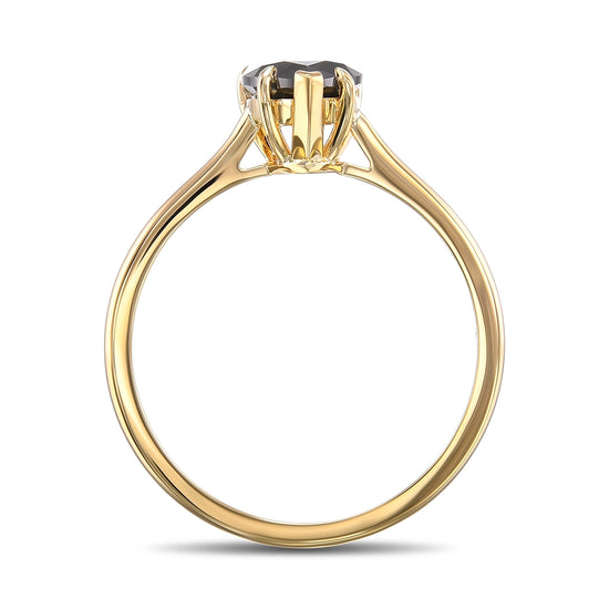 Fancy Black Pear Solitaire Diamond Ring