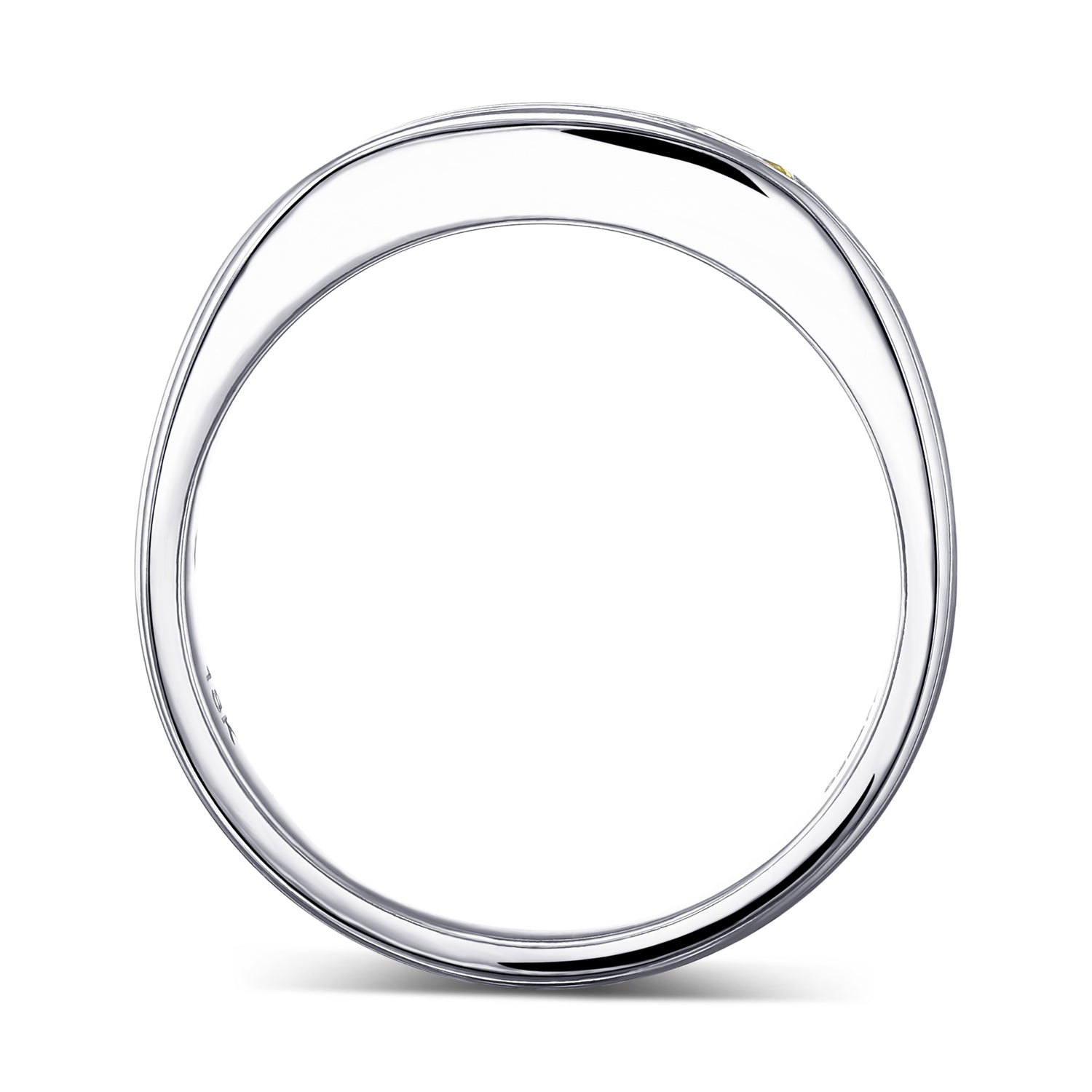 Fancy Intense Yellow and Colorless Princess Diamond Men's Ring