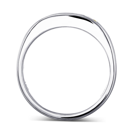 Fancy Intense Yellow and Colorless Princess Diamond Men's Ring