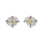 Fancy Yellow and White Diamond Stud Earrings
