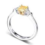 Fancy Intense Yellow Princess & Triangle Diamond Wedding Ring Set