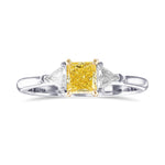 Fancy Intense Yellow Princess & Triangle Diamond Wedding Ring Set