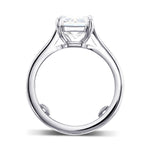 Fancy Greenish Blue Radiant Solitaire Diamond Ring