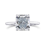 Fancy Greenish Blue Radiant Solitaire Diamond Ring