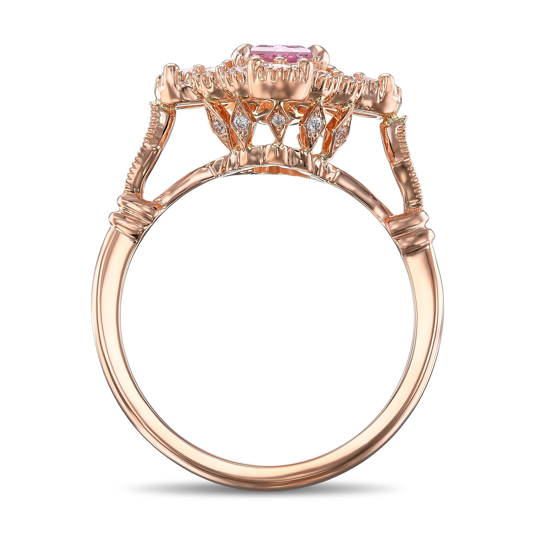 Fancy Vivid Purplish Pink Princess Extraordinary Diamond Ring