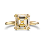 Q-R Asscher Diamond Solitaire Ring