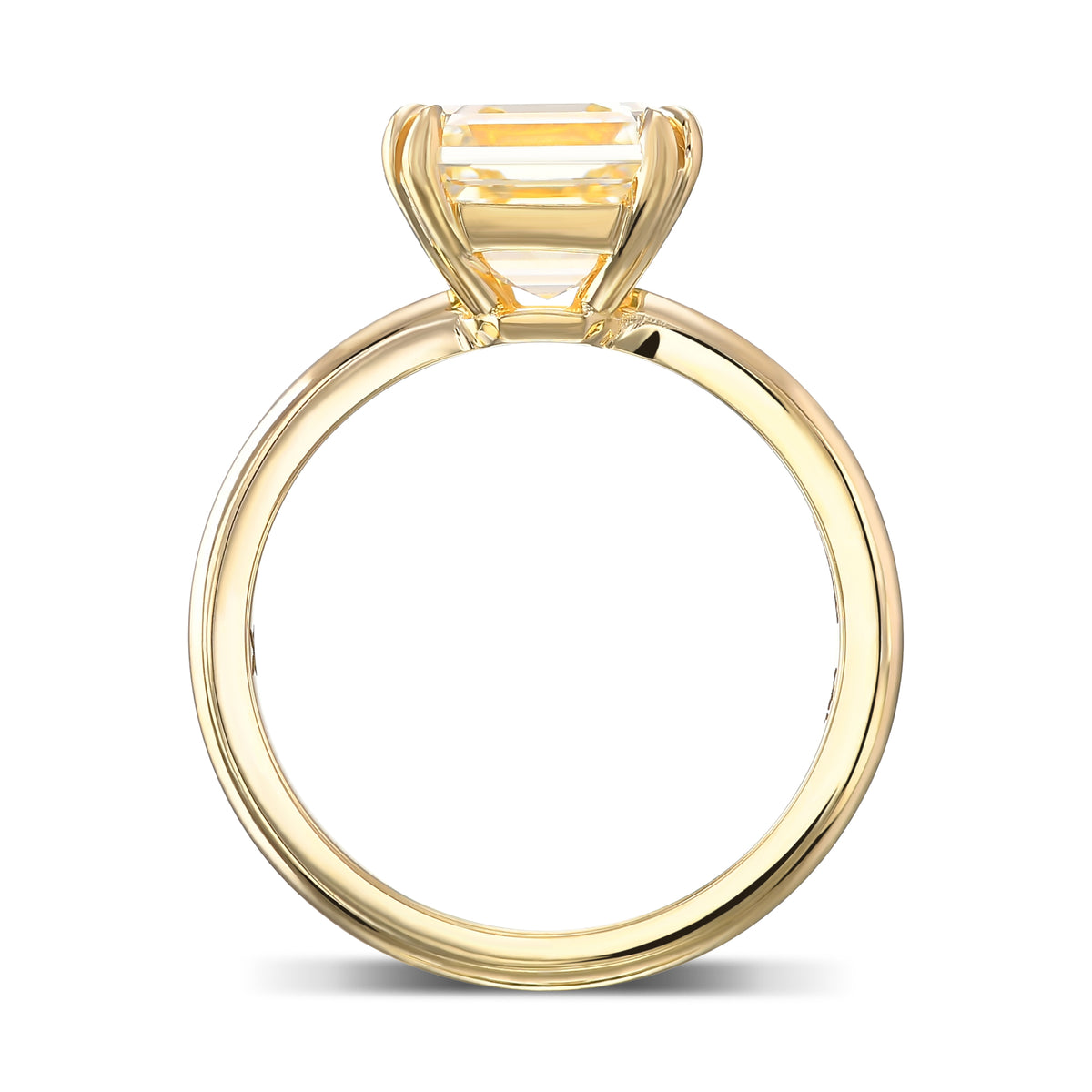 Q-R Asscher Diamond Solitaire Ring