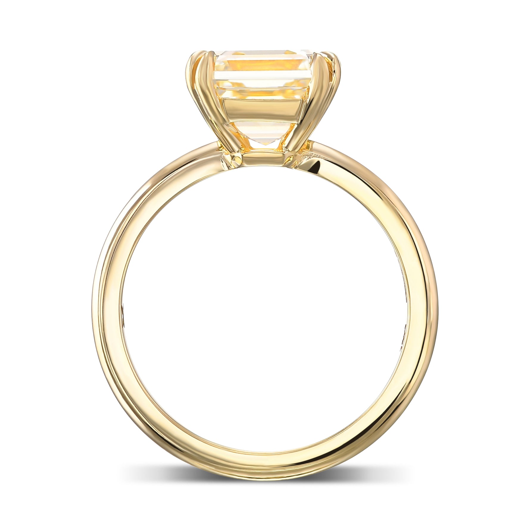 Q-R Asscher Diamond Solitaire Ring