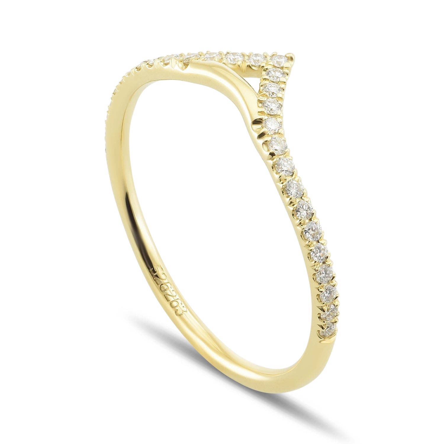 Contoured Diamond Wedding Band