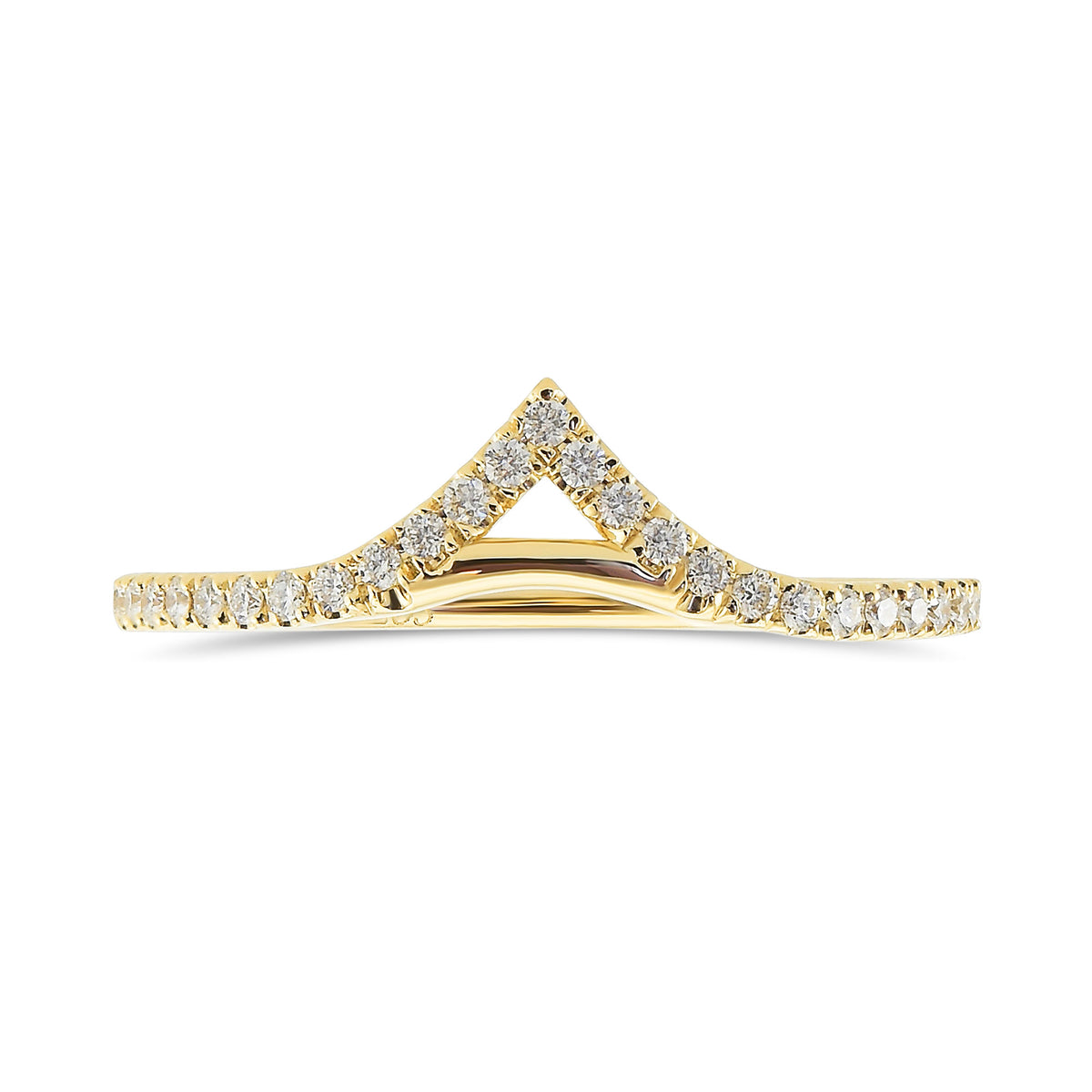 Contoured Diamond Wedding Band