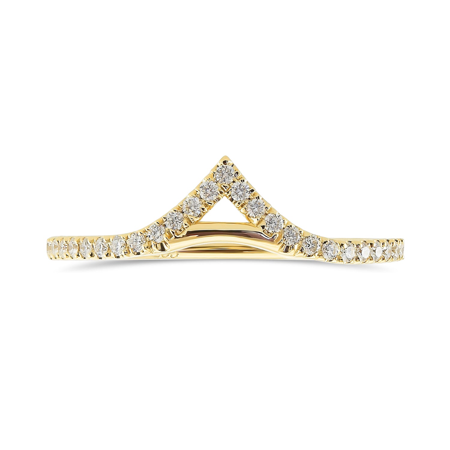 Contoured Diamond Wedding Band