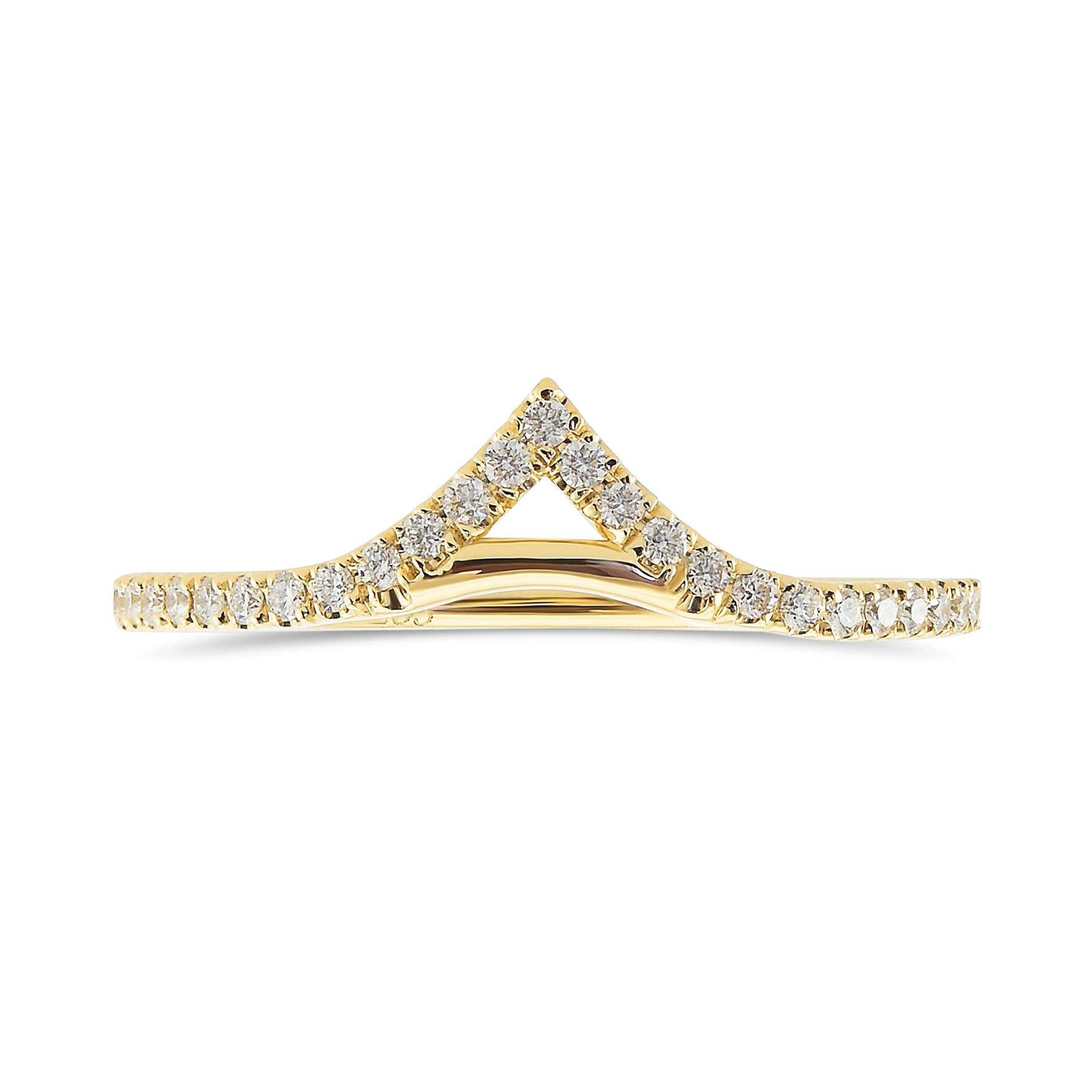 Contoured Diamond Wedding Band