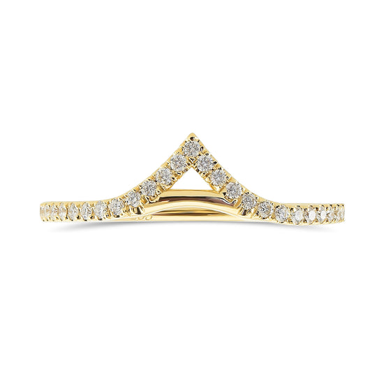 Contoured Diamond Wedding Band