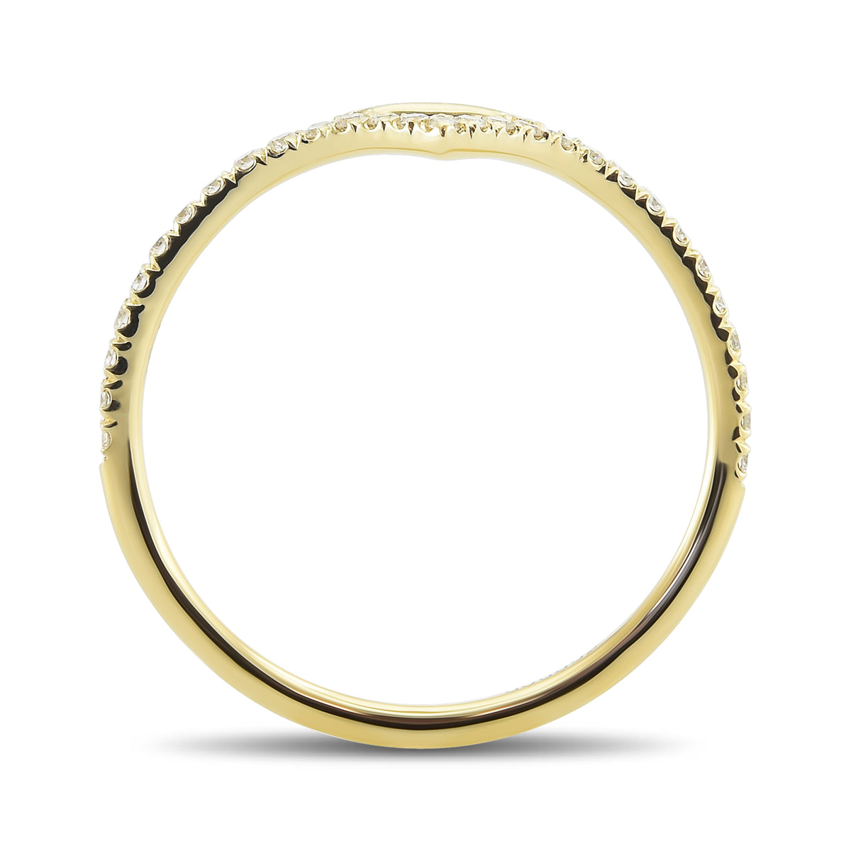 Contoured Diamond Wedding Band