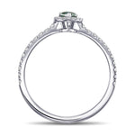 Fancy Vivid Bluish Green Pear Halo Diamond Ring