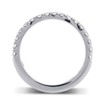 Contoured Open Pave Diamond Wedding Band