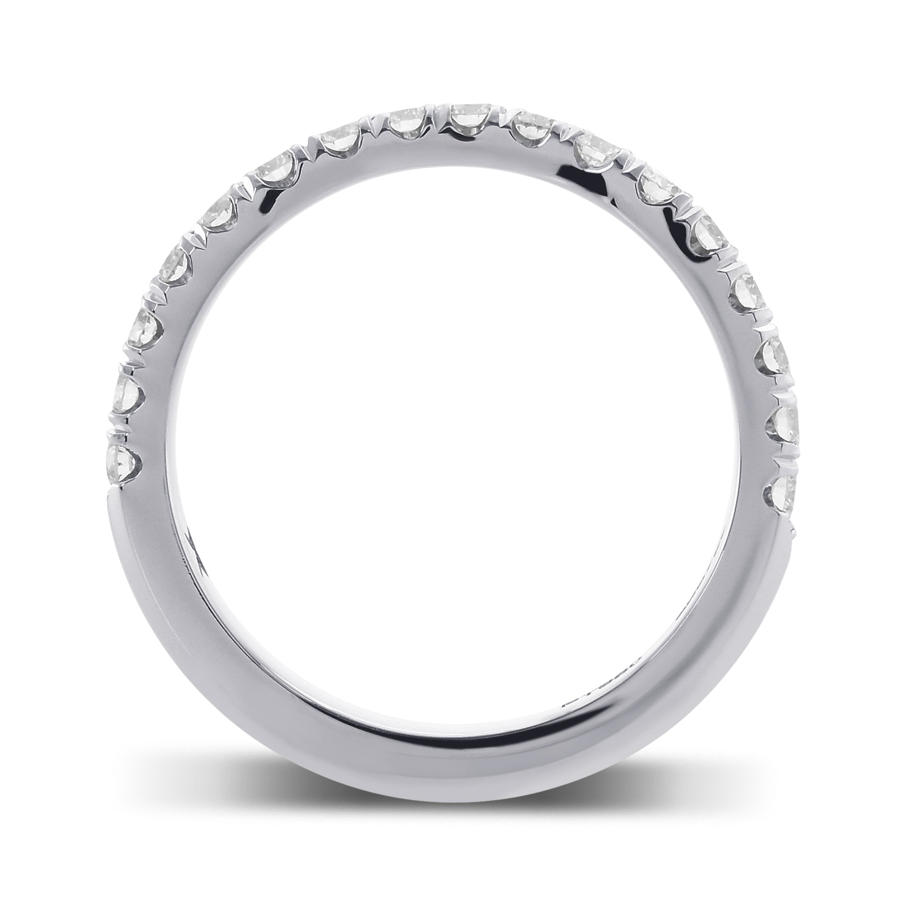 Contoured Open Pave Diamond Wedding Band