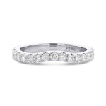 Contoured Open Pave Diamond Wedding Band