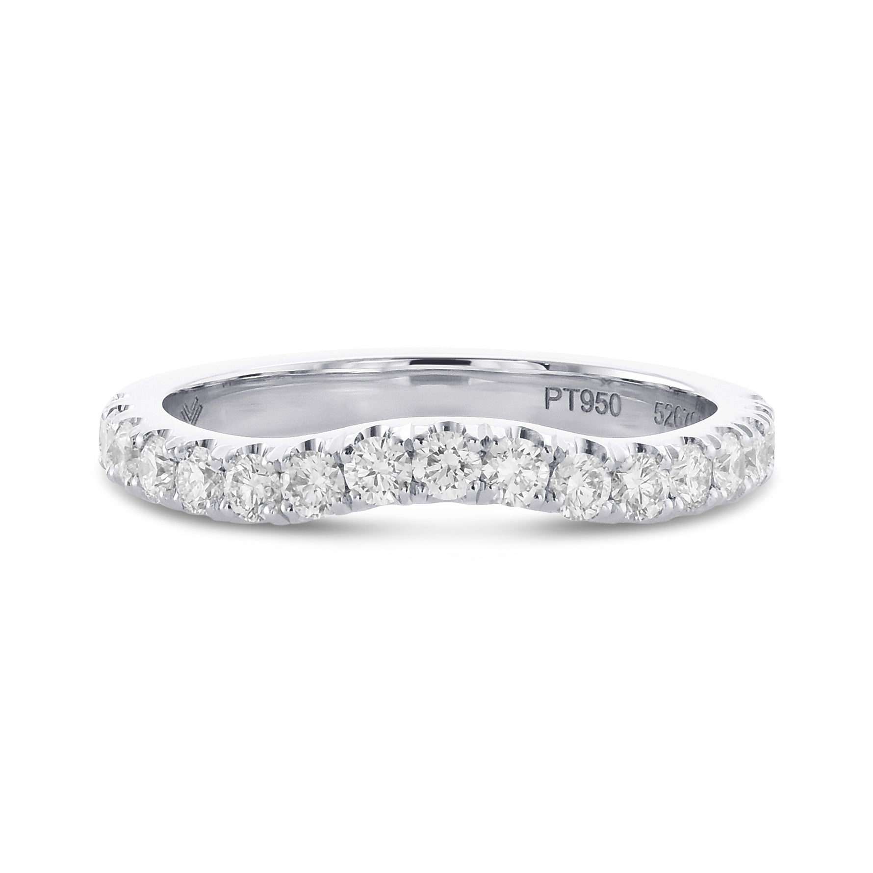 Contoured Open Pave Diamond Wedding Band