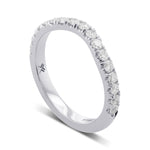 Contoured Open Pave Diamond Wedding Band