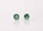  Round Brillant Emerald Stud Earrings