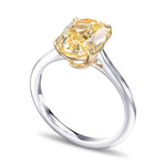 Fancy Yellow Oval Solitaire Ring