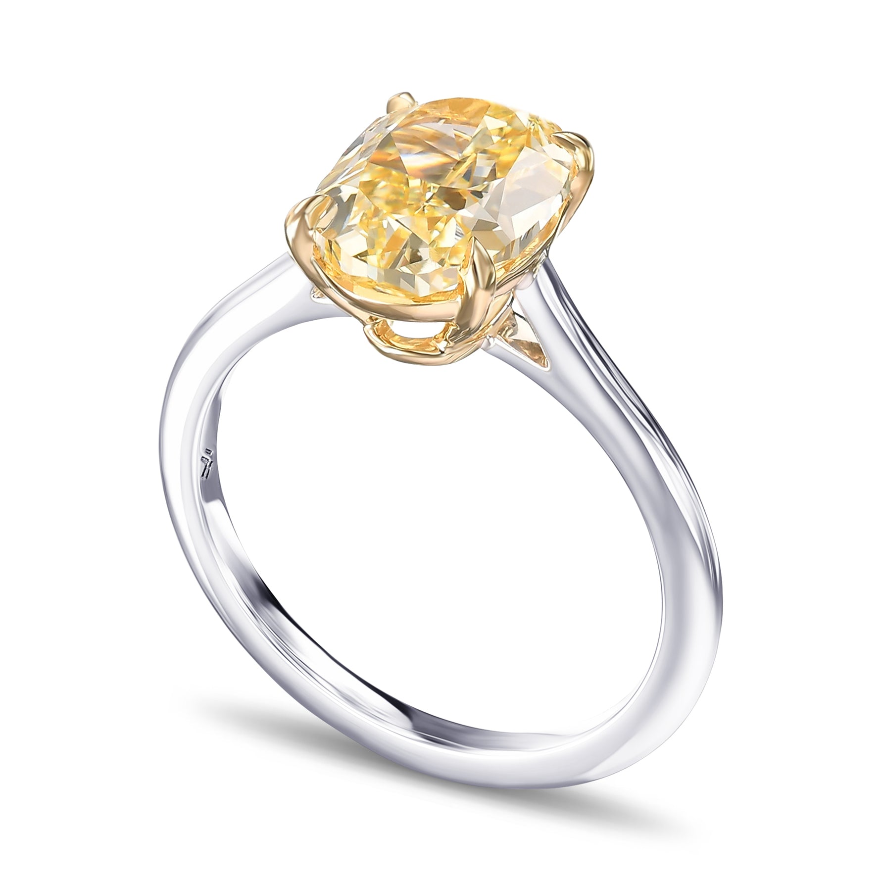 Fancy Yellow Oval Solitaire Ring