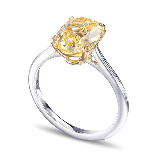 Fancy Yellow Oval Solitaire Ring