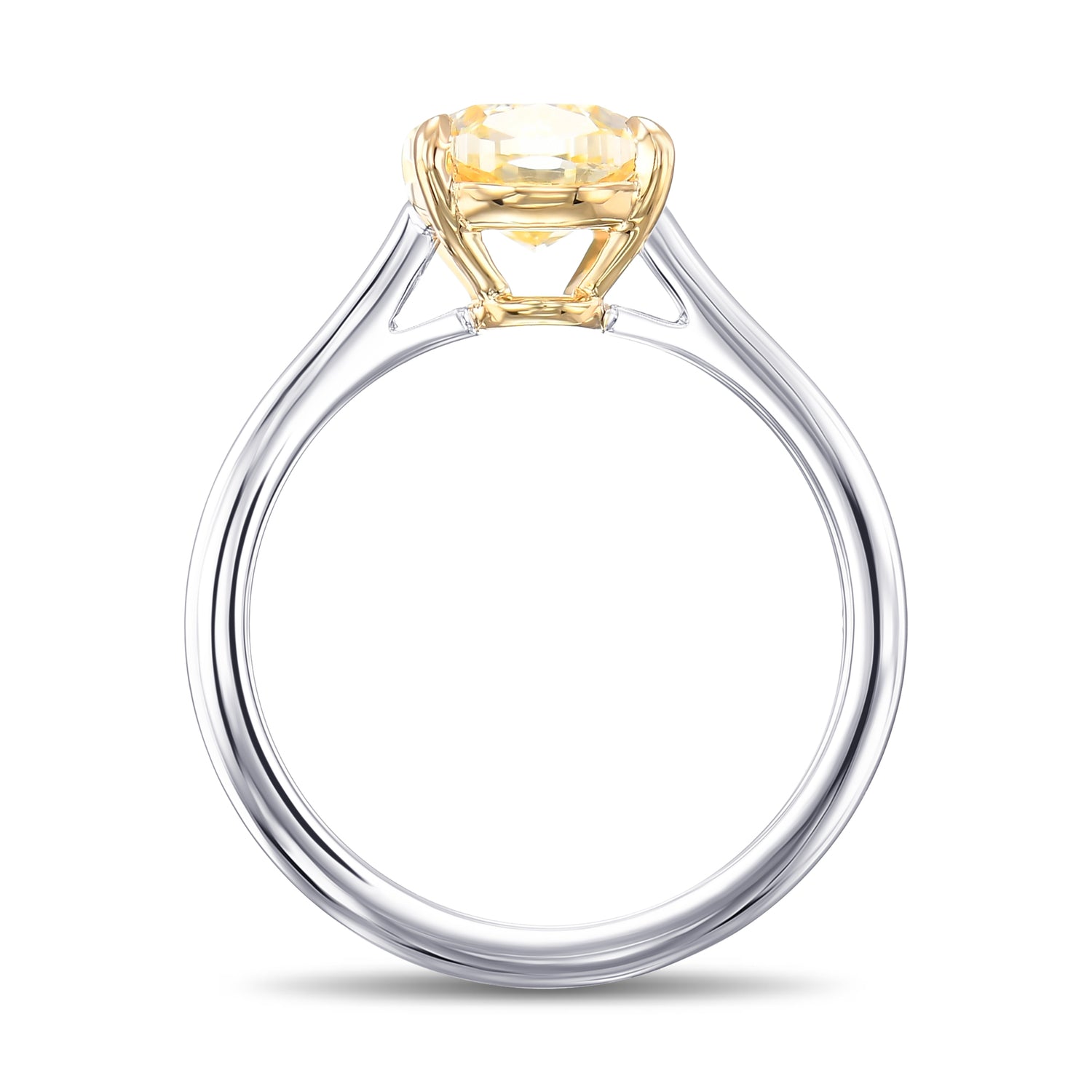Fancy Yellow Oval Solitaire Ring
