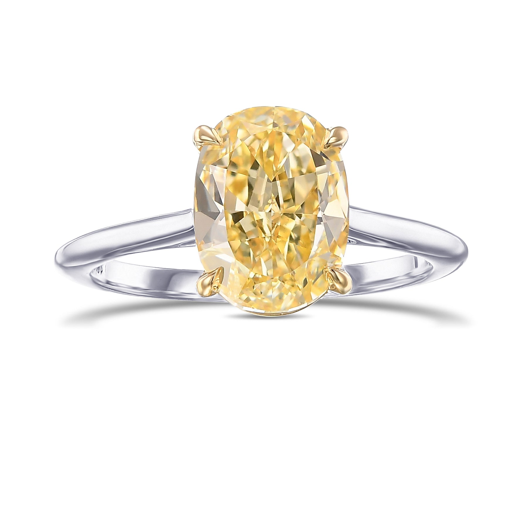 Fancy Yellow Oval Solitaire Ring