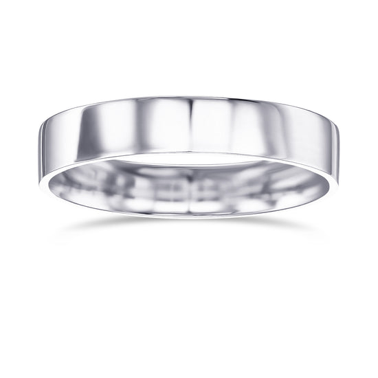 Flat Platinum Wedding Band
