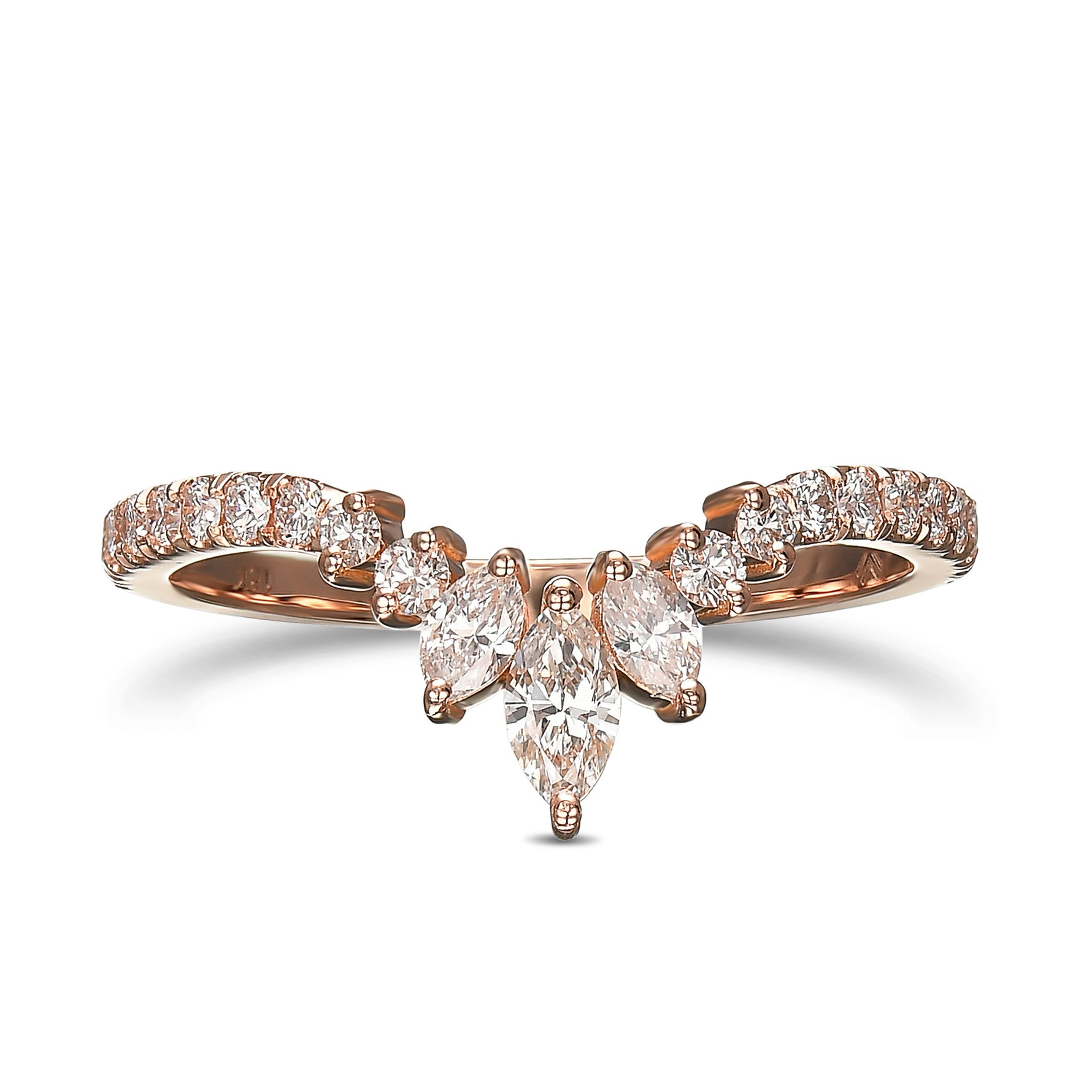 Marquise Diamond Contoured Wedding Ring