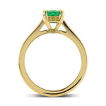 Round Colombian Emerald Solitaire Ring