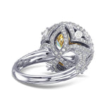 Fancy Light Brownish Yellow Round Halo Diamond Ring