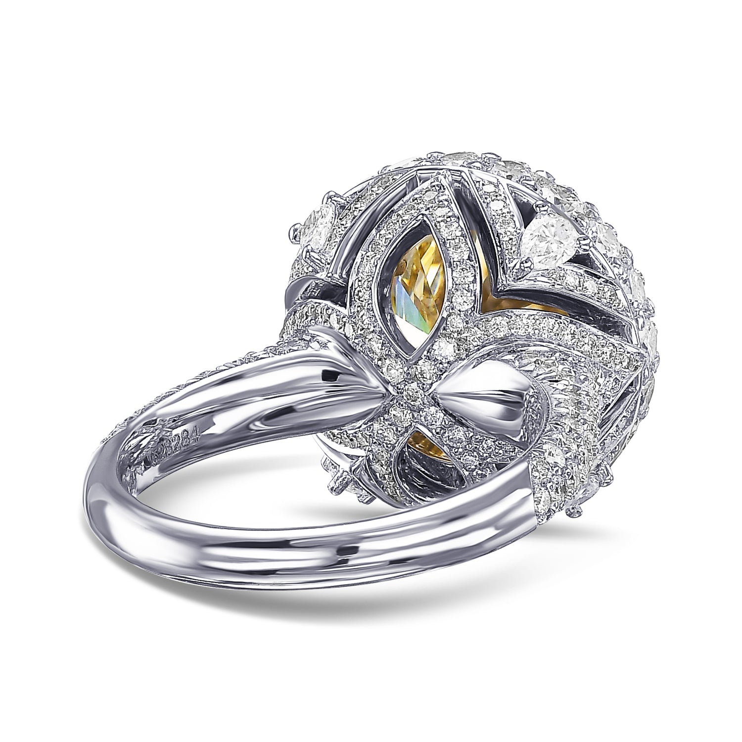 Fancy Light Brownish Yellow Round Halo Diamond Ring