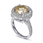 Fancy Light Brownish Yellow Round Halo Diamond Ring