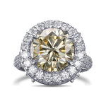 Fancy Light Brownish Yellow Round Halo Diamond Ring