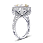 Fancy Light Brownish Yellow Round Halo Diamond Ring