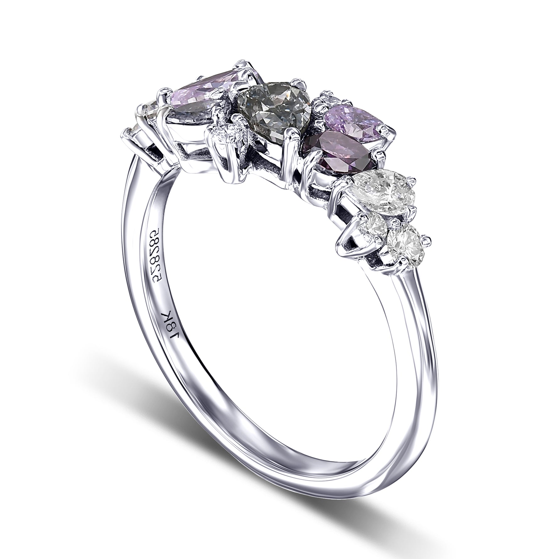 Multi-Color Diamond Cluster Couture Ring