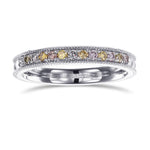 Multicolored Round Brilliant Diamond Band Ring 