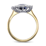 Sapphire Heart & Diamond Halo Ring