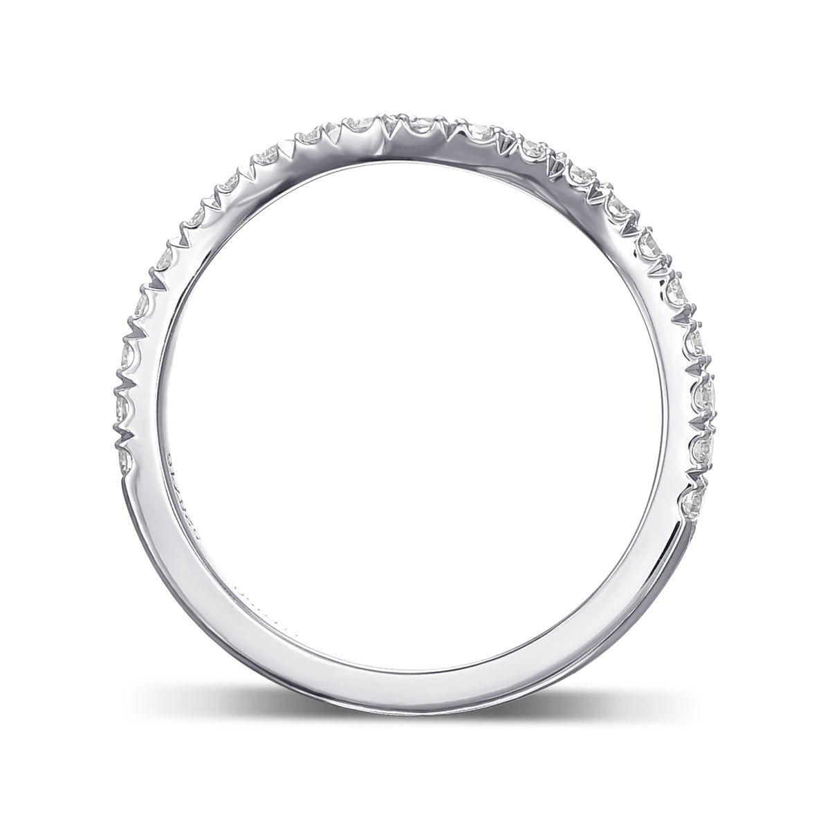 Contoured Diamond Wedding Band