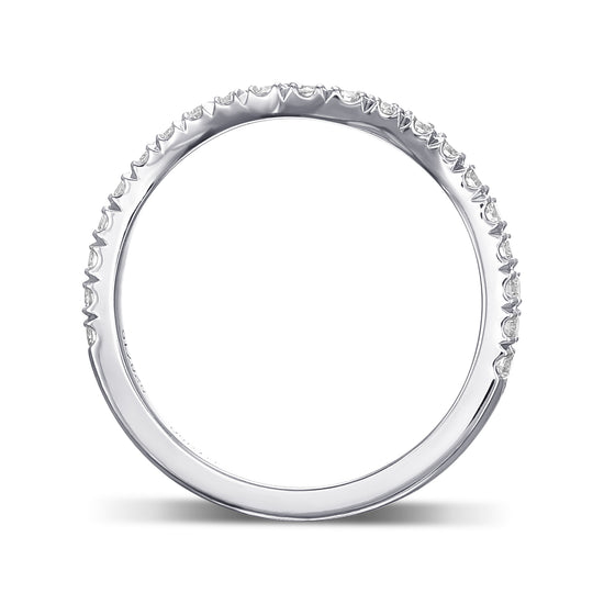 Contoured Diamond Wedding Band