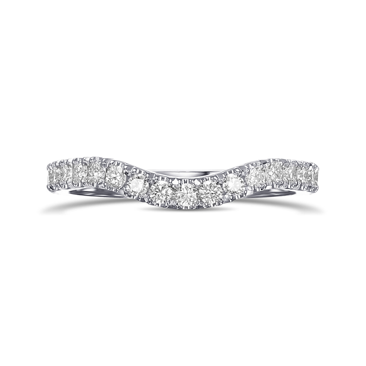 Contoured Diamond Wedding Band