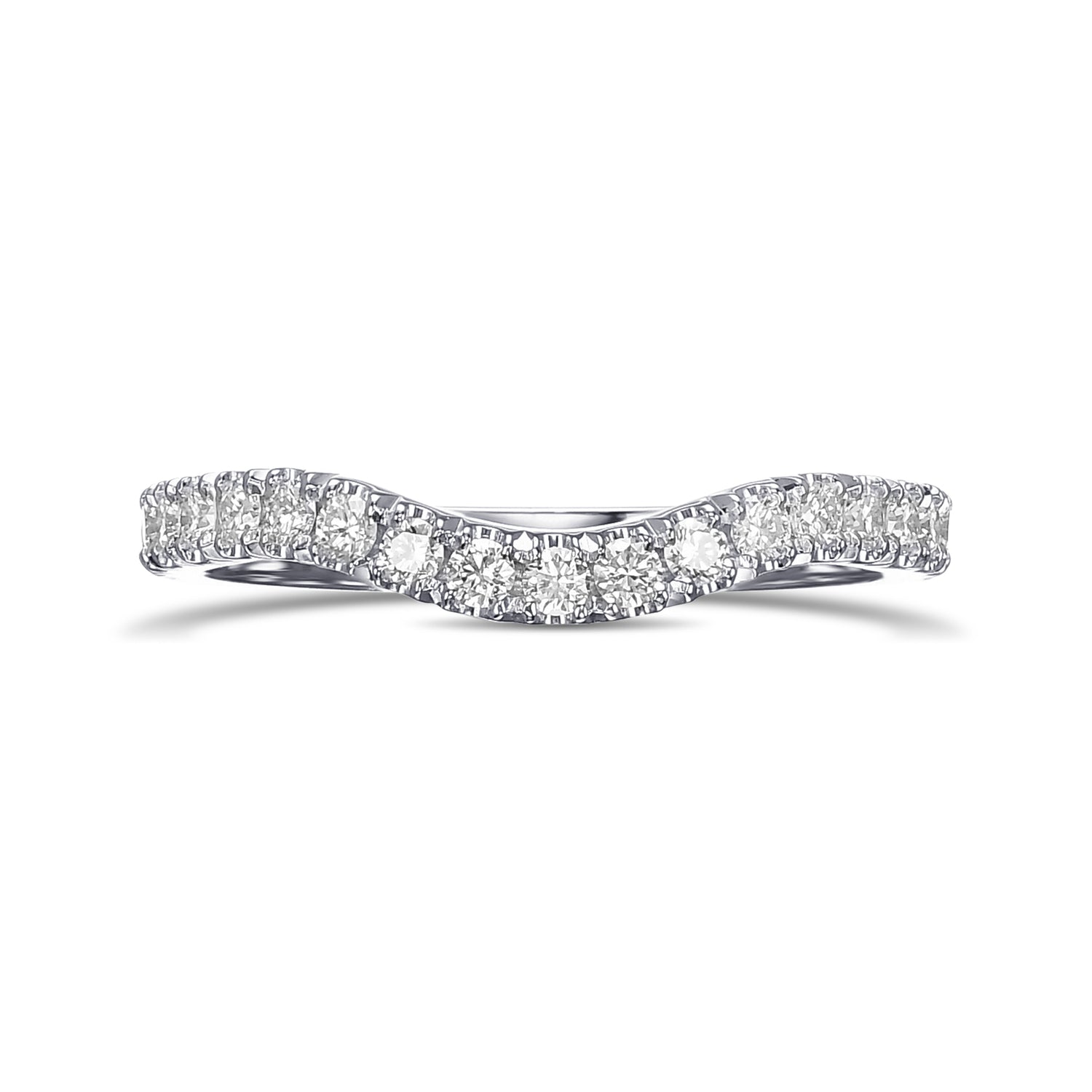 Contoured Diamond Wedding Band