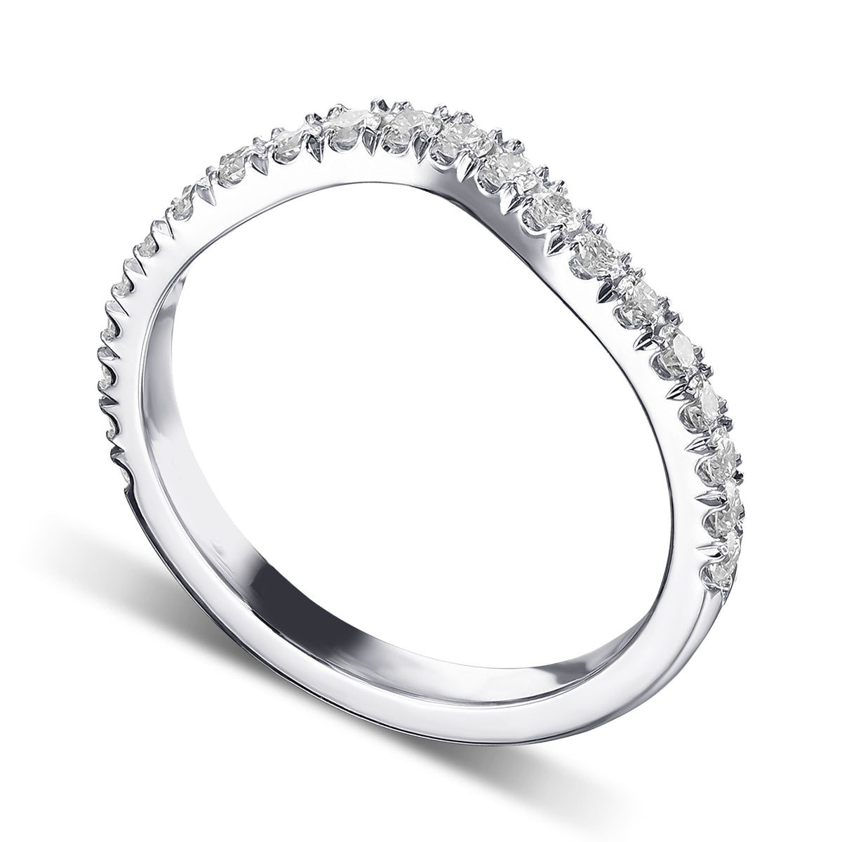 Contoured Diamond Wedding Band