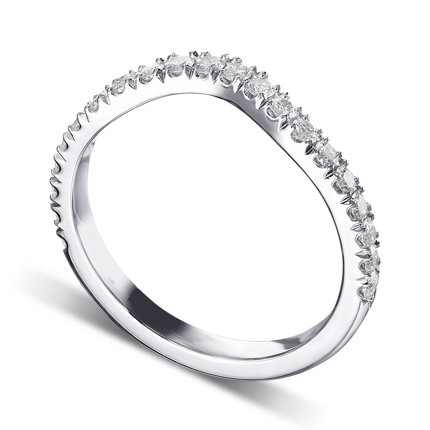 Contoured Diamond Wedding Band